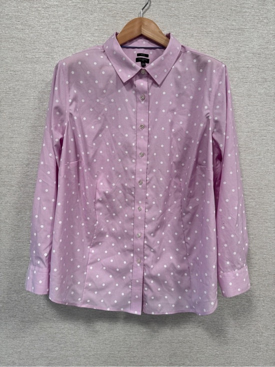 Talbots Tops - Talbots Pink Polka Dot Non-Iron Button-Down Shirt